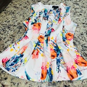 Gracia Multicolor Floral Sleeveless Top